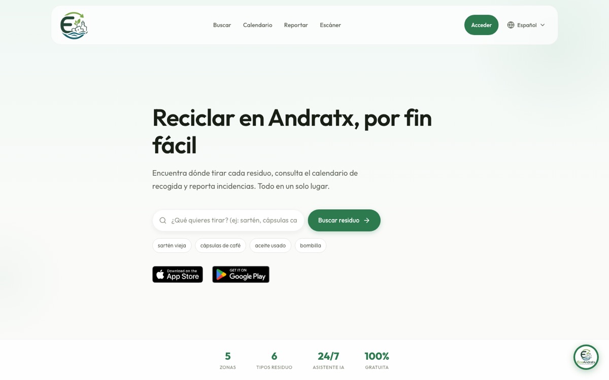 App Eco Andratx: asistente de reciclaje EcoBot